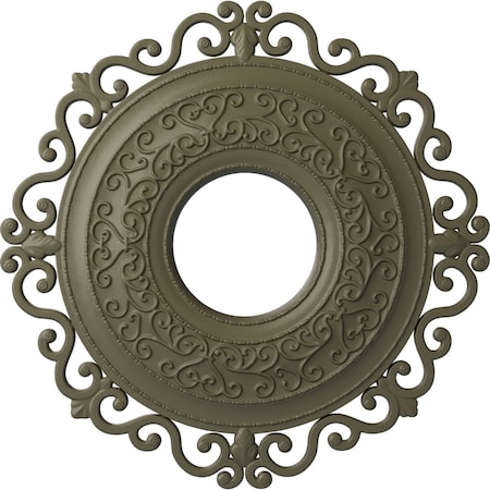 Ekena Millwork Orrington Ceiling Medallion (Fits Canopies up to 6 1/4"), 22"OD x 6 1/4"ID x 1 3/4"P, Spartan Stone CM22ORSSF